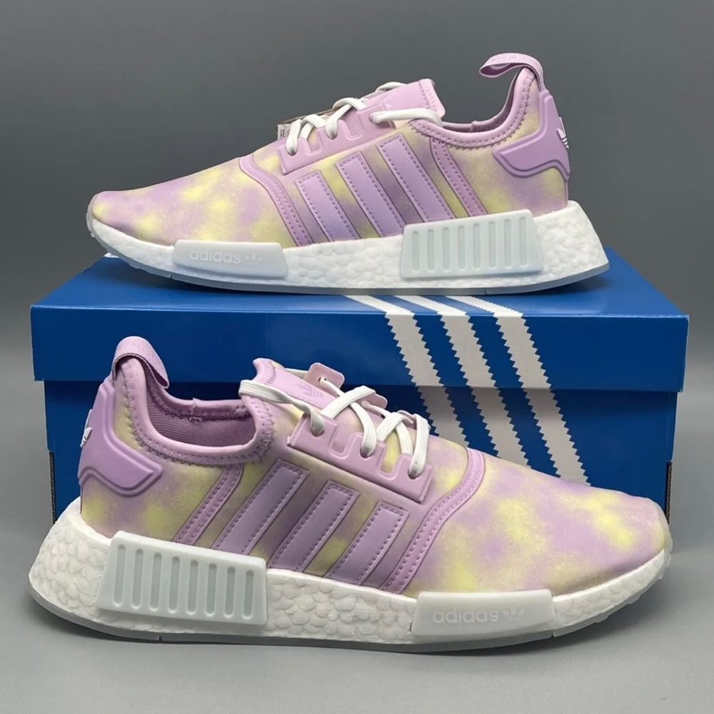 Adidas Originals NMD_R1 Shoes Kids White Bliss Lilac Youth / Women